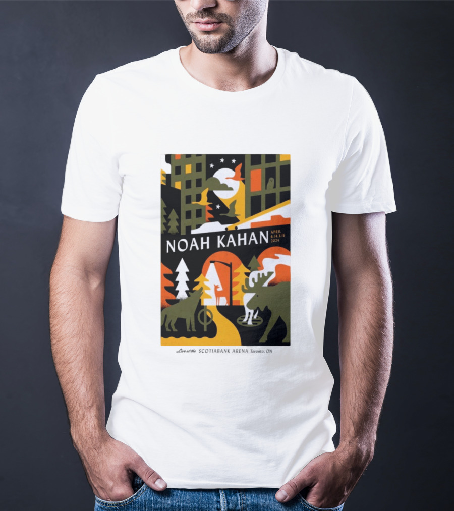 Noah Kahan April 6 14 16 2024 Toronto Wildlife Cityscape T-Shirt