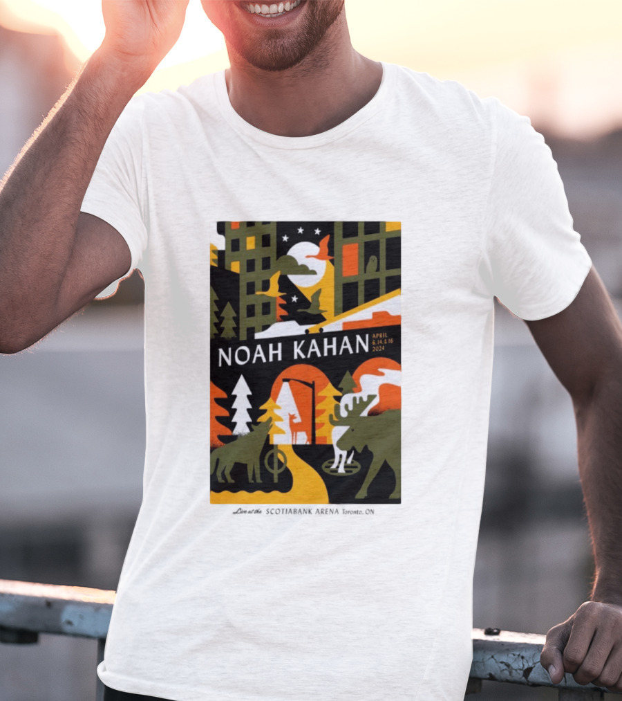 Noah Kahan April 6 14 16 2024 Toronto Wildlife Cityscape T-Shirt