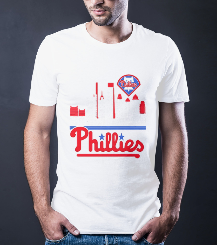 Philadelphia Phillies 2025 City Skyline And Players Names T-Shirt