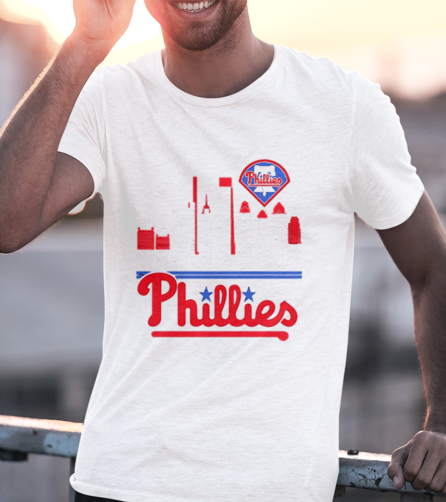 Philadelphia Phillies 2025 City Skyline And Players Names T-Shirt