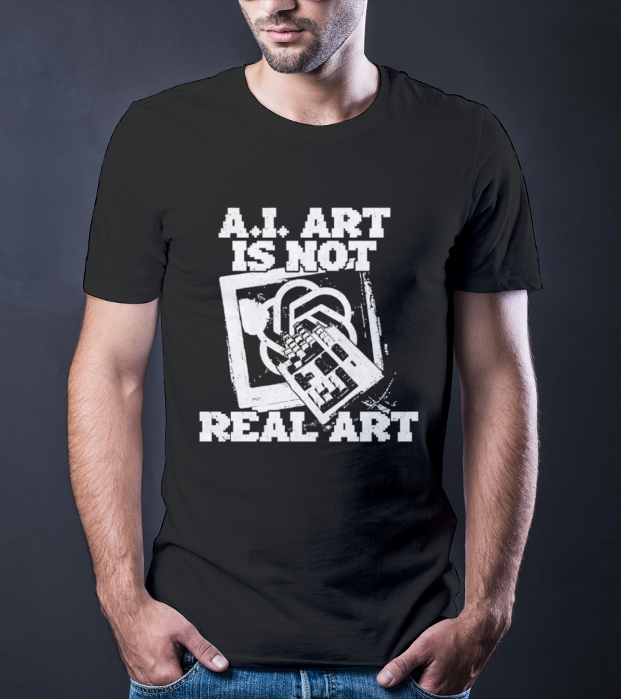 A.I. Art Is Not Real Art Keyboard T-Shirt