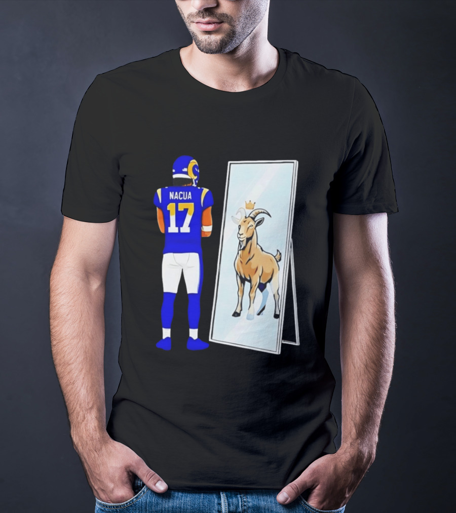 Puka Nacua 17 Los Angeles Rams Mirror Goat Crown T-Shirt