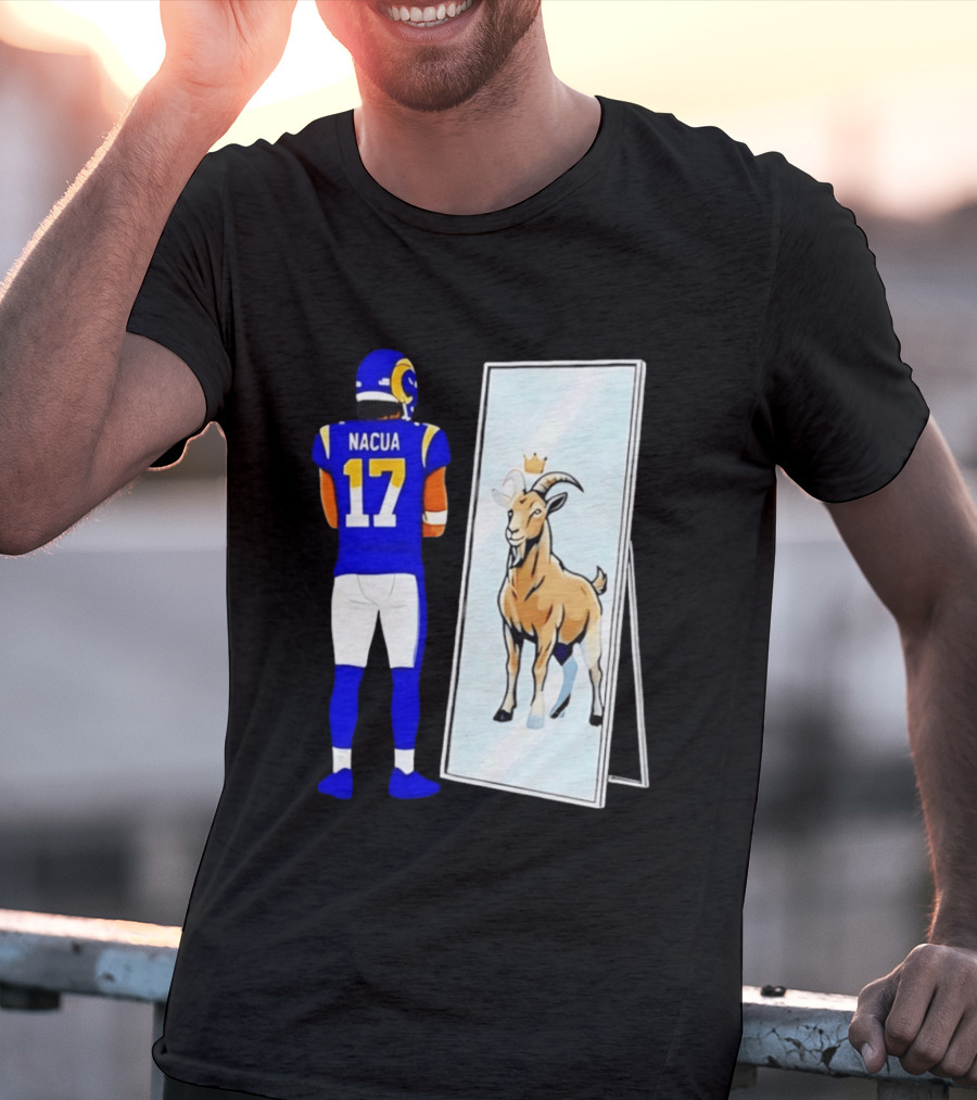 Puka Nacua 17 Los Angeles Rams Mirror Goat Crown T-Shirt