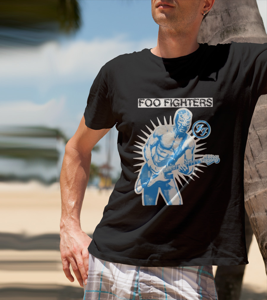 Foo Fighters 2026 Tasmania Lucha Libre Masked Guitarist Iconic FF T-Shirt