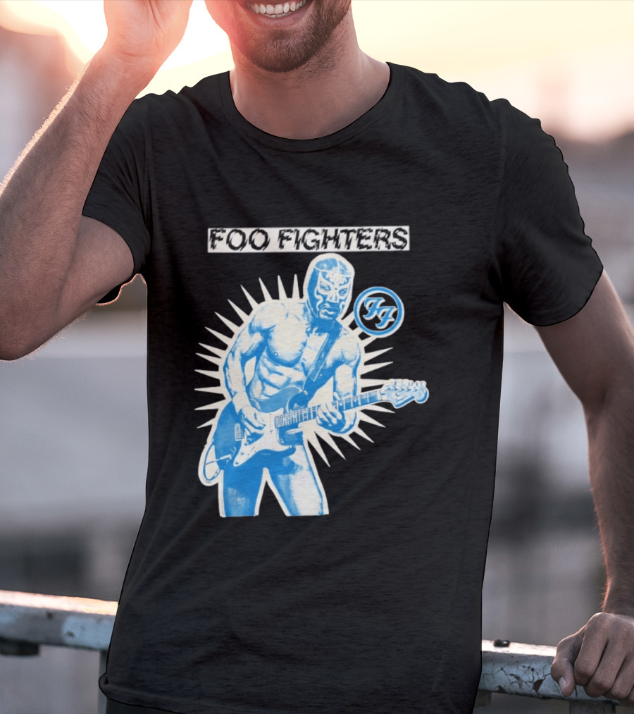 Foo Fighters 2026 Tasmania Lucha Libre Masked Guitarist Iconic FF T-Shirt