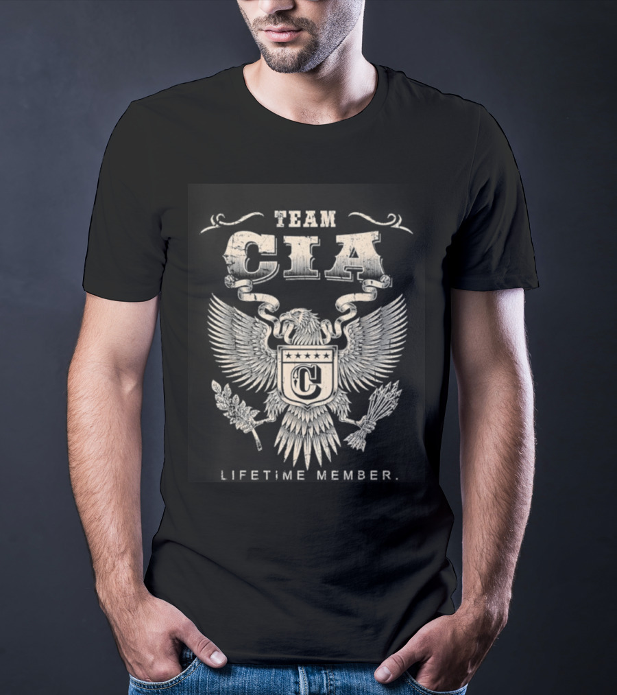 Team CIA Lifetime Member Emblem With Eagle Crest T-Shirt