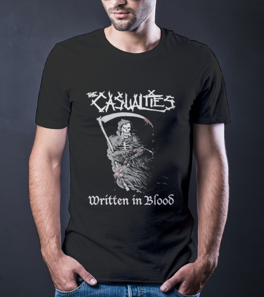 Casualties Written In Blood Grim Reaper Punk Band T-Shirt