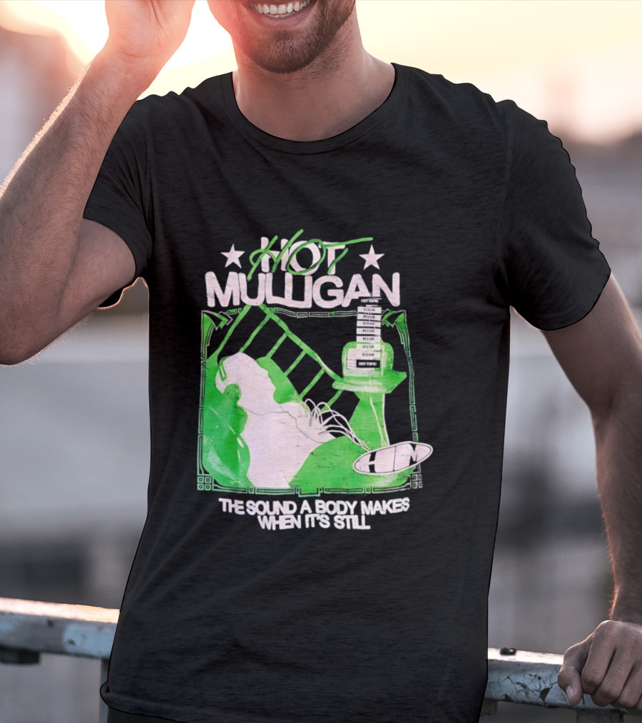 Hot Mulligan The Sound A Body Makes When It's Still Music Graphic With Green And White T-Shirt