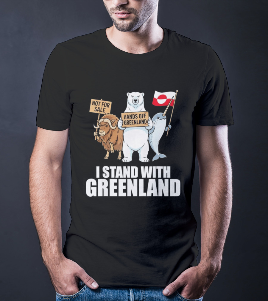 I Stand With Greenland Hands Off Greenland Not For Sale Flag Support Greenlanders T-Shirt