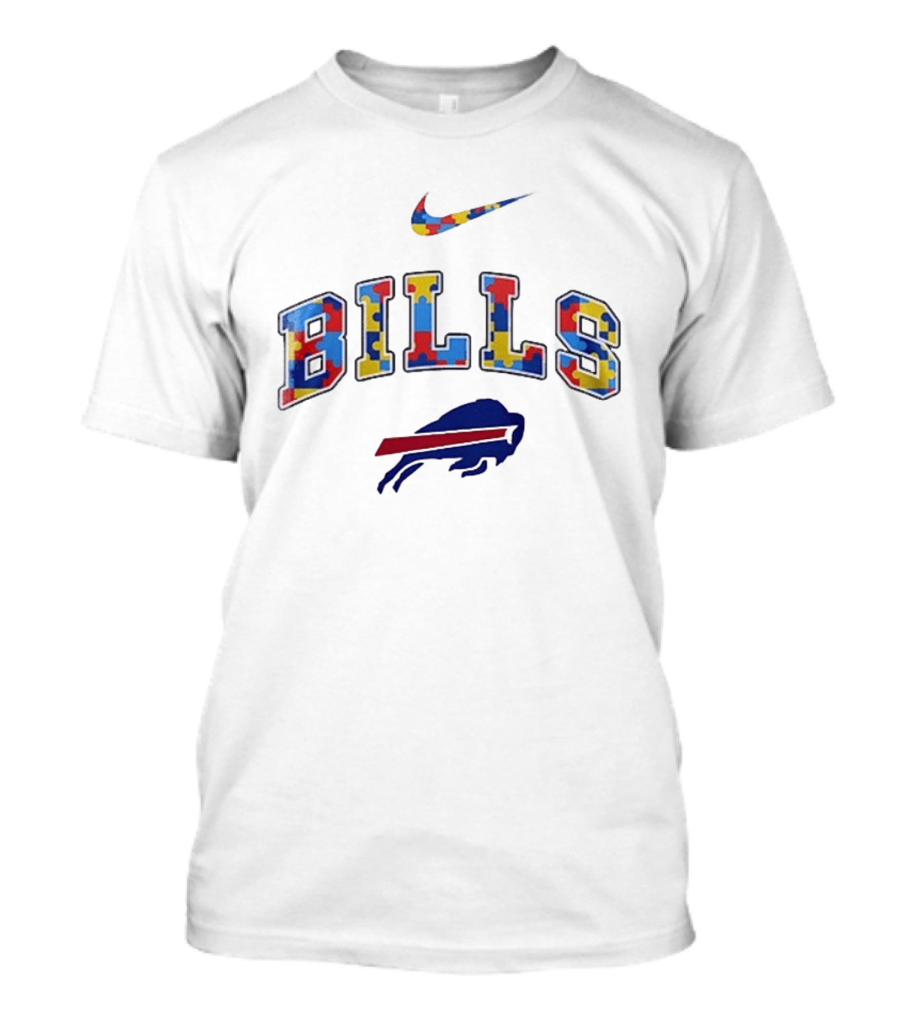 Buffalo Bills Puzzle Pattern Autism Awareness Accept Understand Love T-Shirt