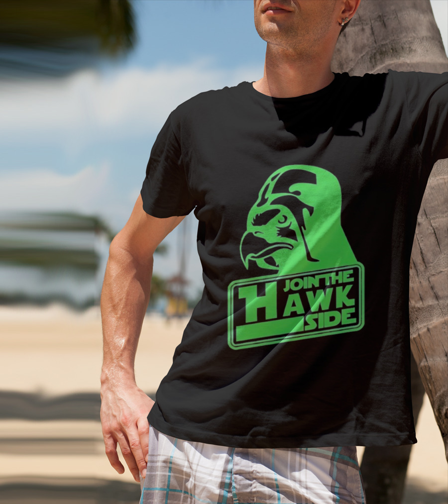 Join The Hawk Side Classic Iconic Green Hawk Face T-Shirt