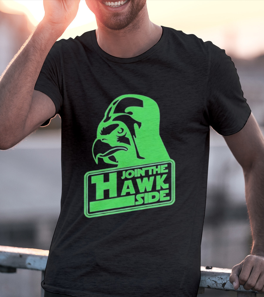 Join The Hawk Side Classic Iconic Green Hawk Face T-Shirt