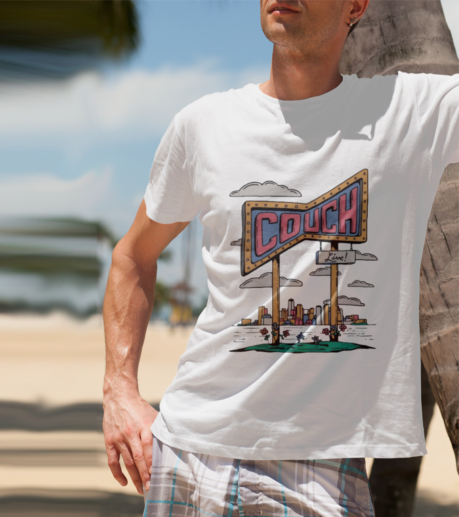 Couch Live Sign City Skyline T-Shirt