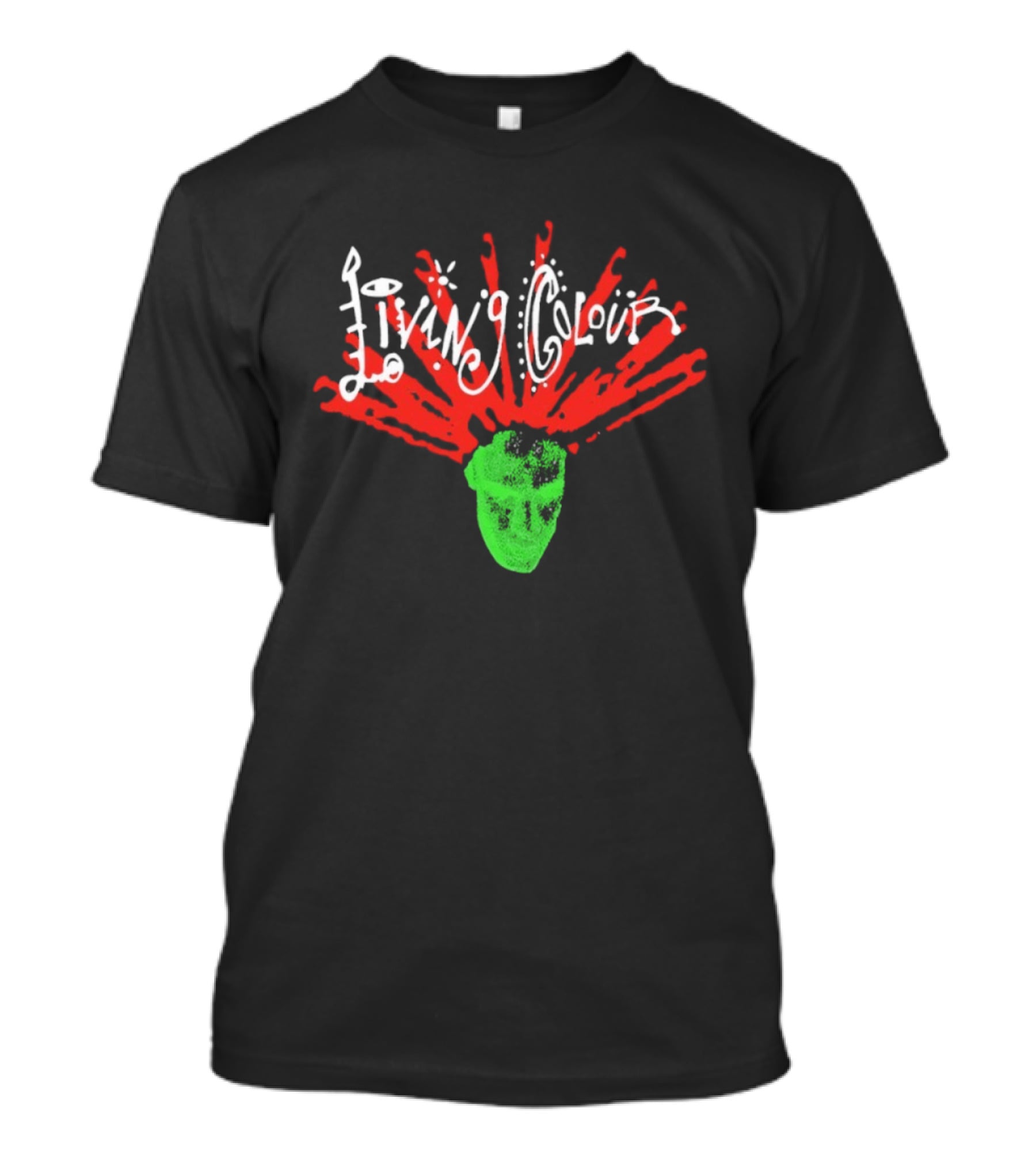 Living Colour Ray Head Simple Explosive Green T-Shirt