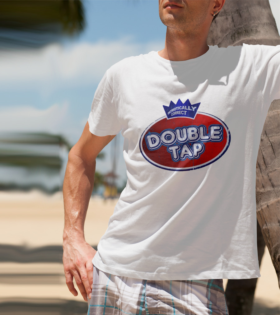 Patriotically Correct Double Tap Oval Design With Crown T-Shirt