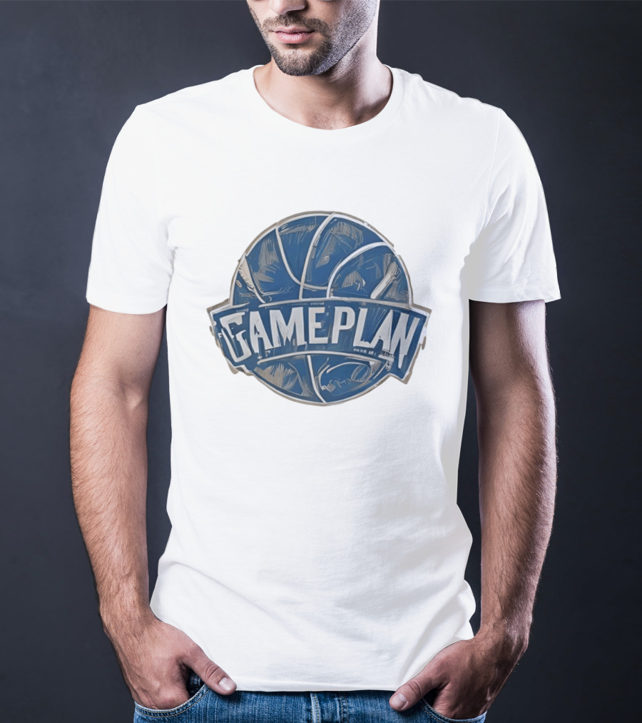 Gameplan Basketball Painting Blue Basketball T-Shirt