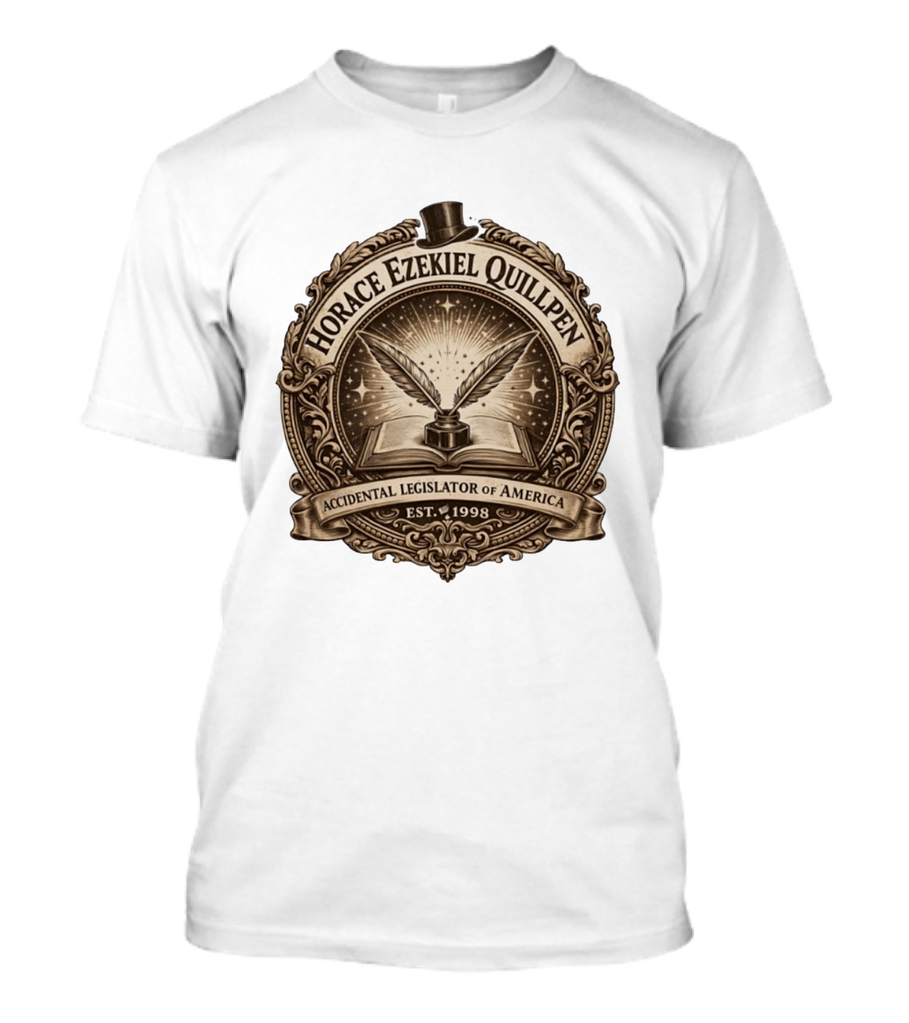 Horace Ezekiel Quillpen Accidental Legislator Of America Est 1998 T-Shirt