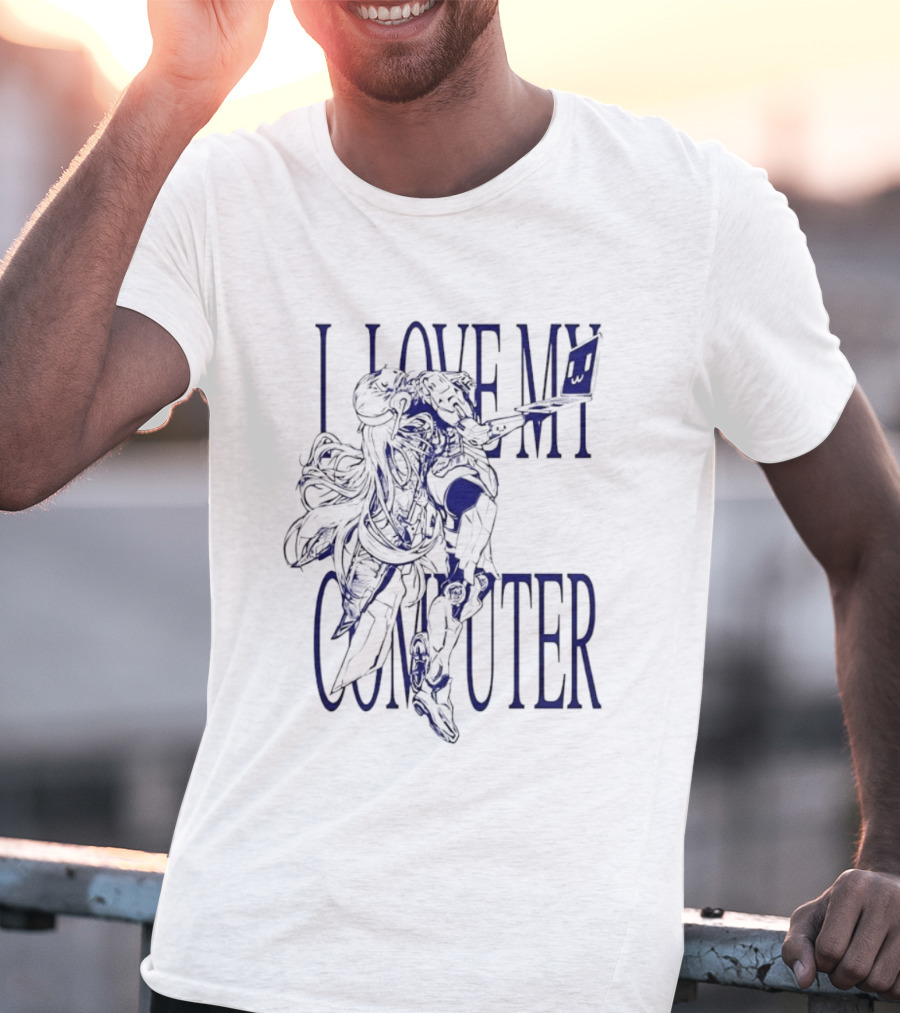 I Love My Computer Anime Character Technology T-Shirt