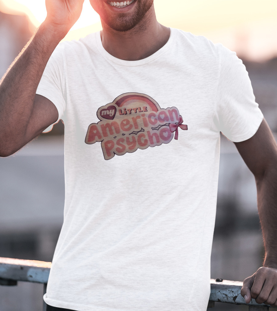 My Little American Psycho Rainbow Bow T-Shirt