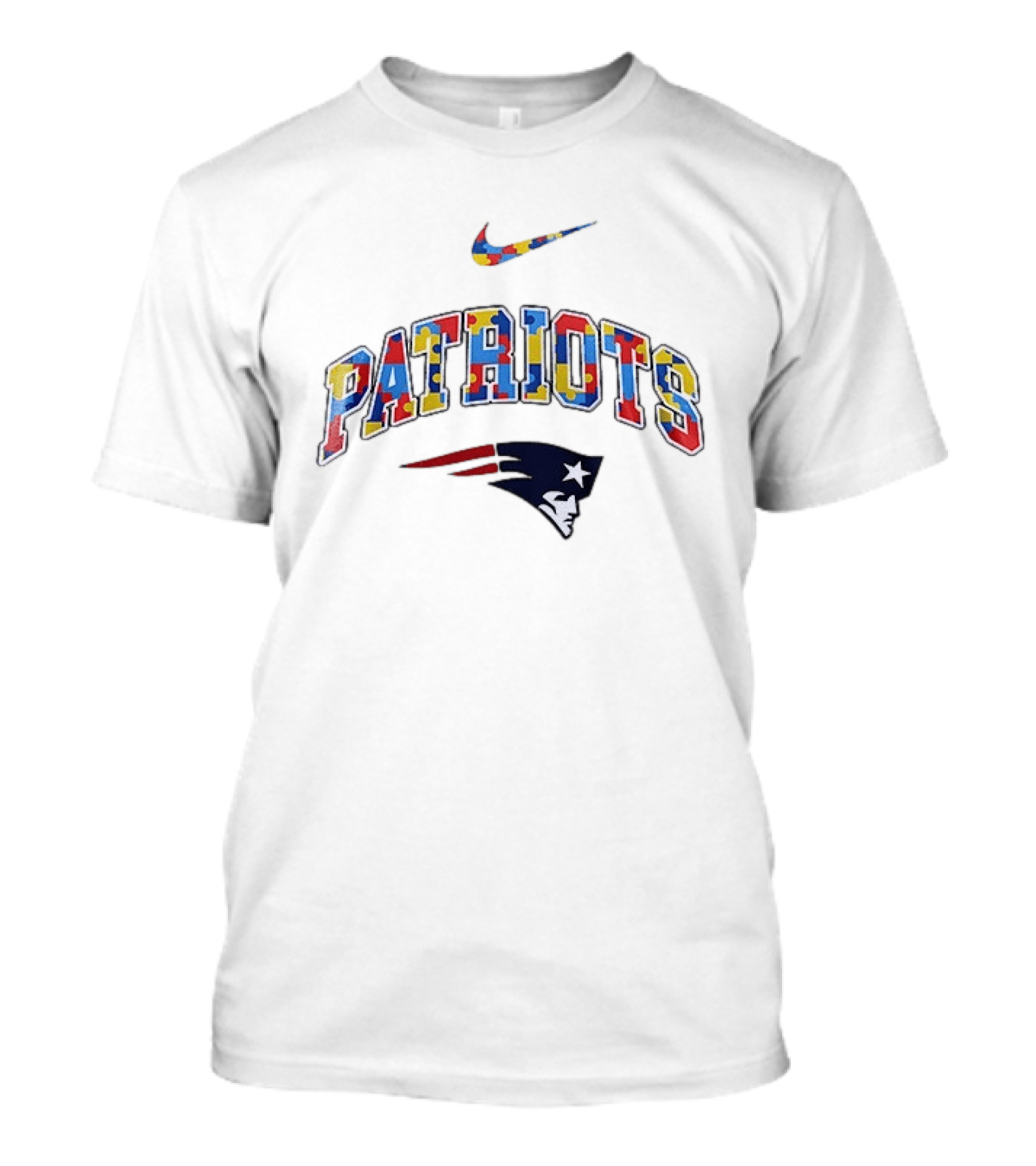 New England Patriots Puzzle Piece Autism Awareness Accept Understand Love T-Shirt