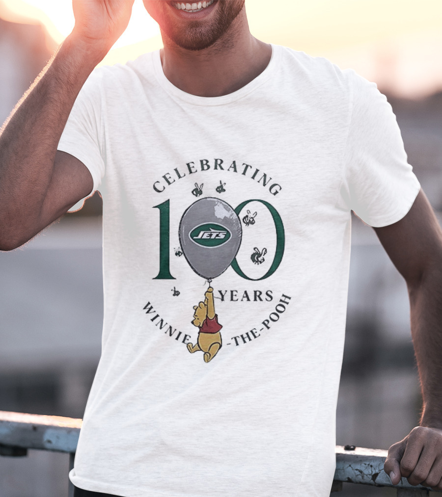 New York Jets Winnie The Pooh 100th Anniversary Celebration Balloon T-Shirt