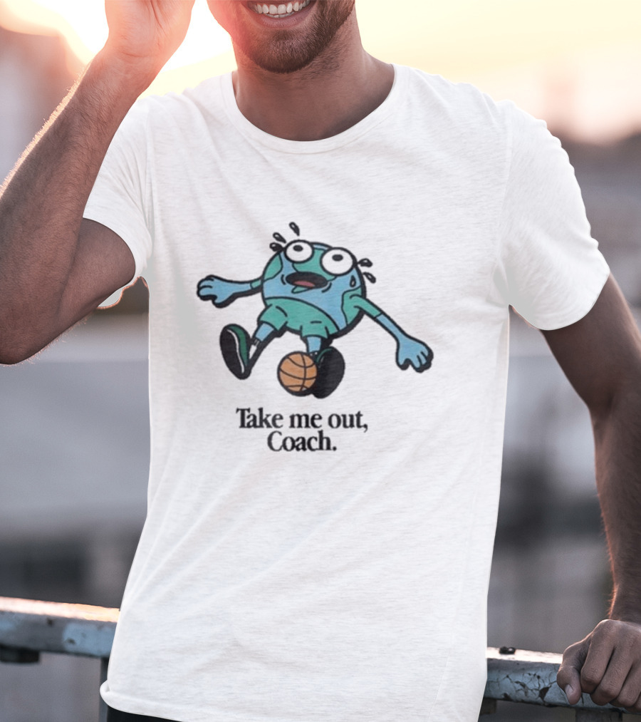 Personal Foul Take Me Out Coach Exhausted Earth Basketball T-Shirt