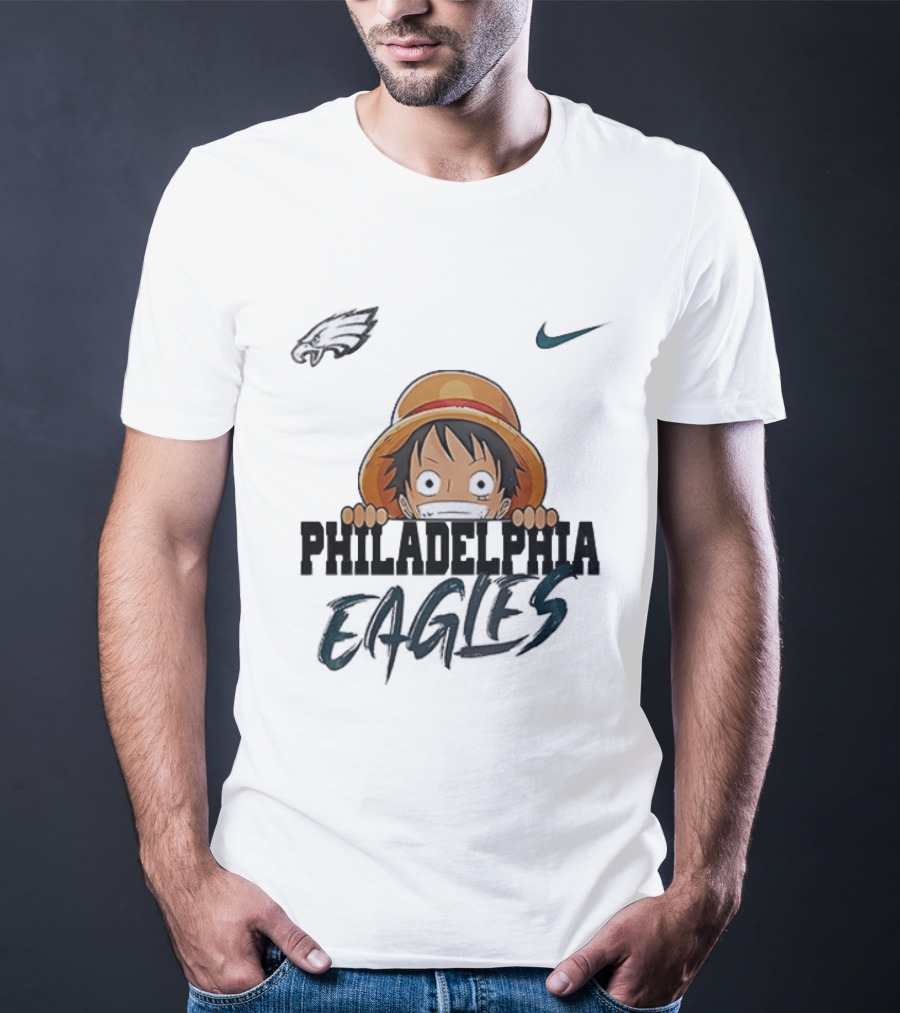 Philadelphia Eagles Monkey D Luffy One Piece Nike Collaboration T-Shirt