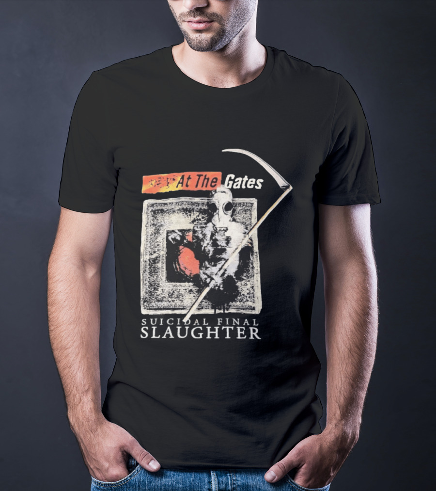 At The Gates Suicidal Final Slaughter Grim Reaper Gas Mask T-Shirt