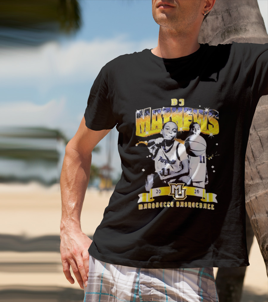 BJ Mathews Marquette Golden Eagles Basketball 2026 MJ 11 T-Shirt