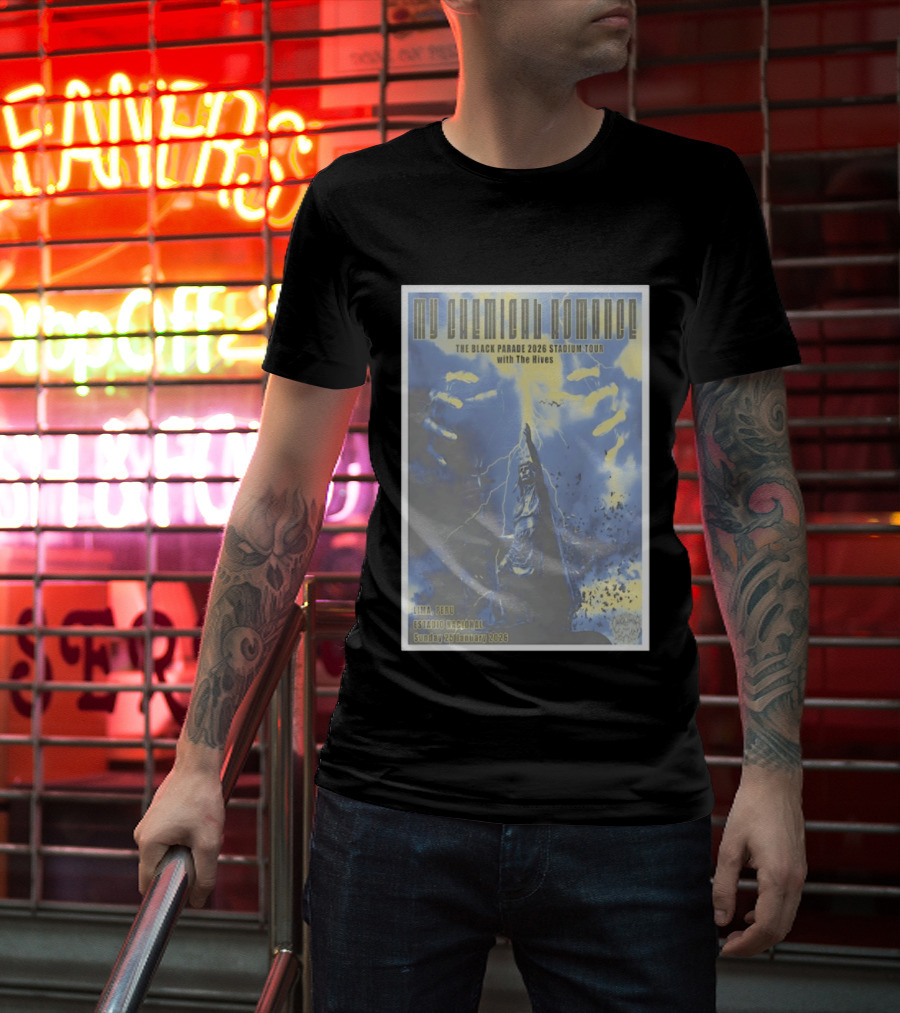 My Chemical Romance The Black Parade 2026 Stadium Tour Lima Peru Estadio Nacional Sunday 25 January With The Hives T-Shirt