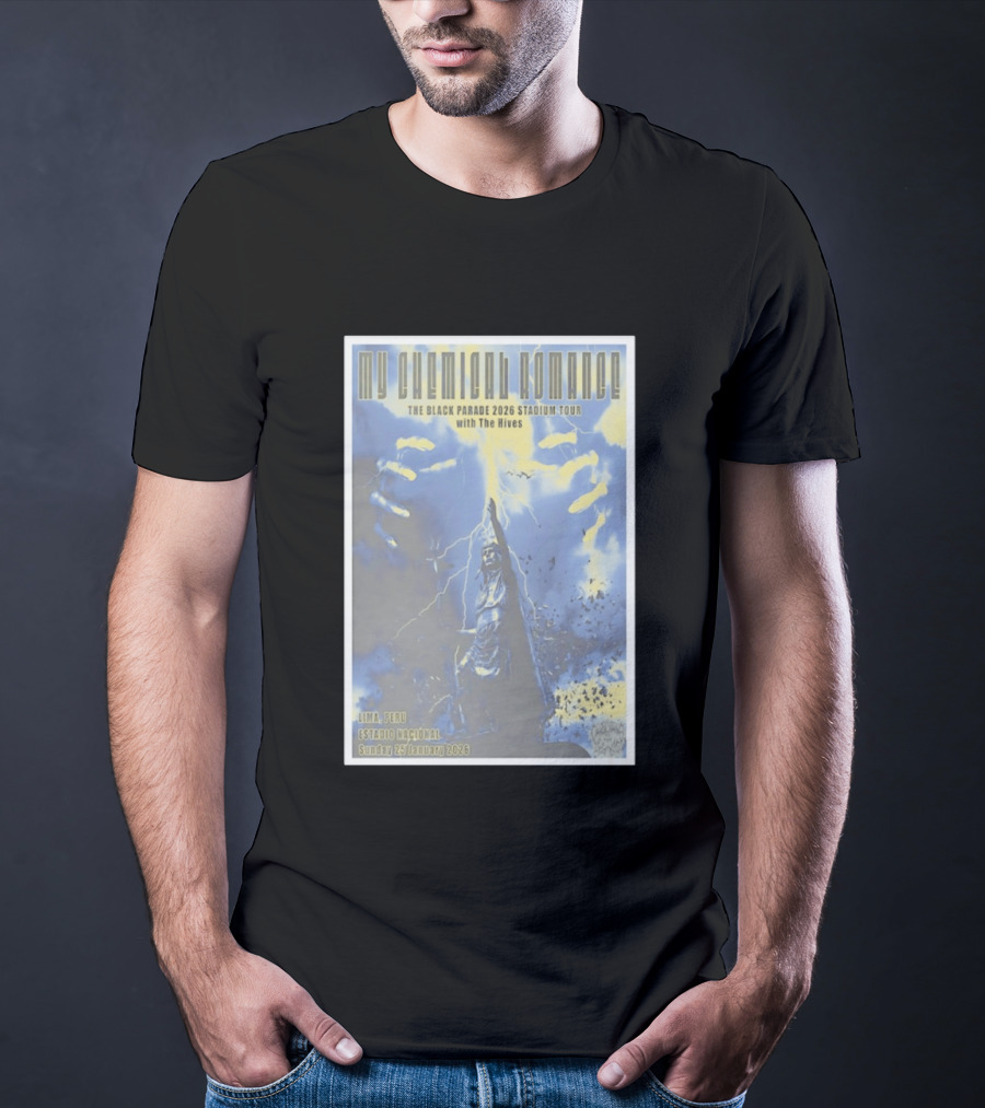 My Chemical Romance The Black Parade 2026 Stadium Tour Lima Peru Estadio Nacional Sunday 25 January With The Hives T-Shirt