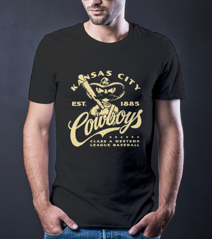 Kansas City Cowboys Class A Western League Baseball Est 1885 T-Shirt