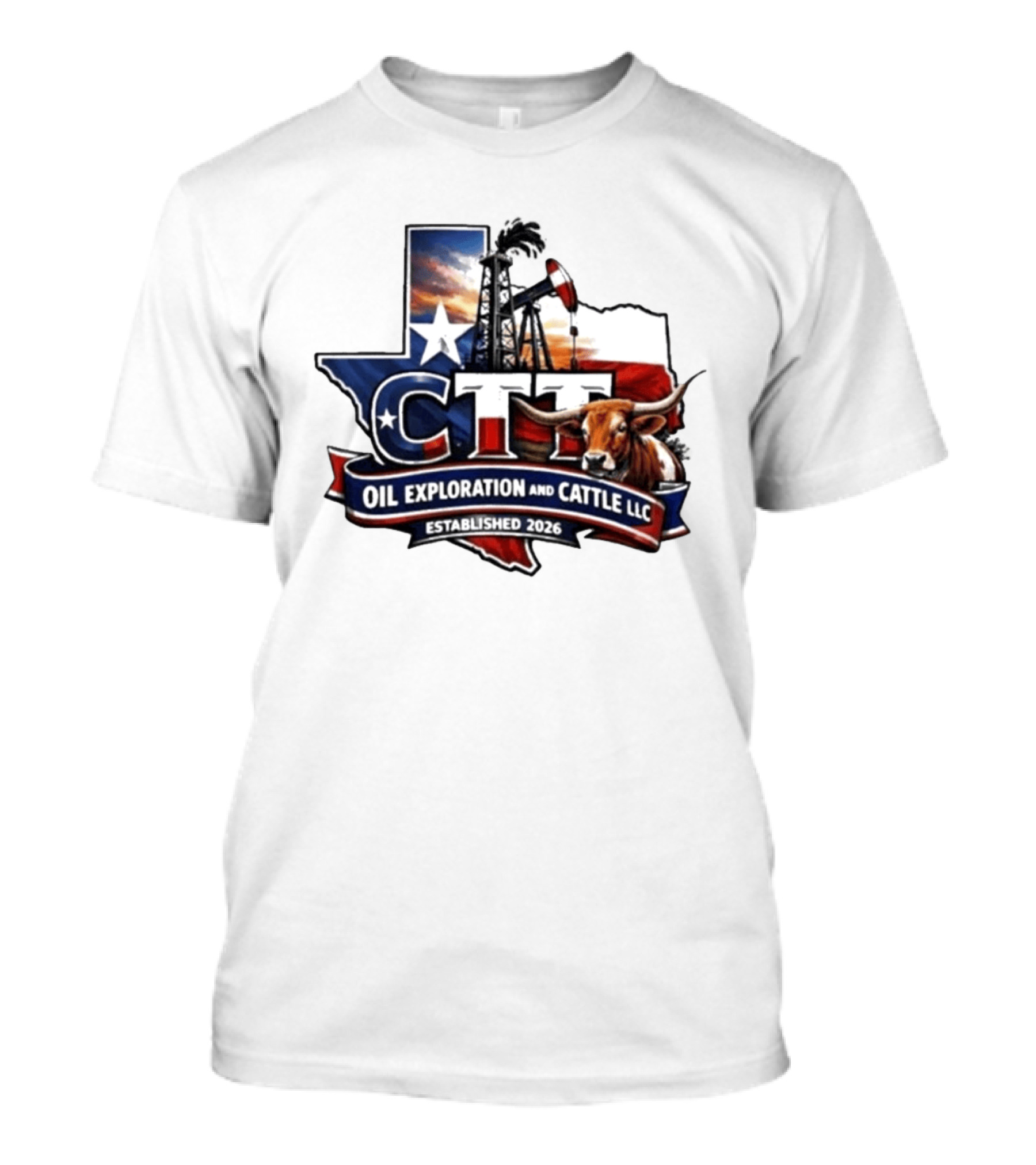 CTT Oil Exploration And Cattle LLC Texas 2026 Energy And Ranching T-Shirt
