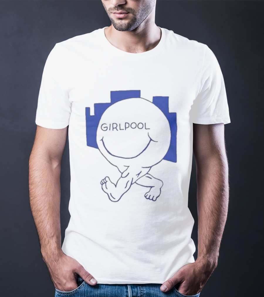 GIRLPOOL Happy Face Blue Smiling T-Shirt