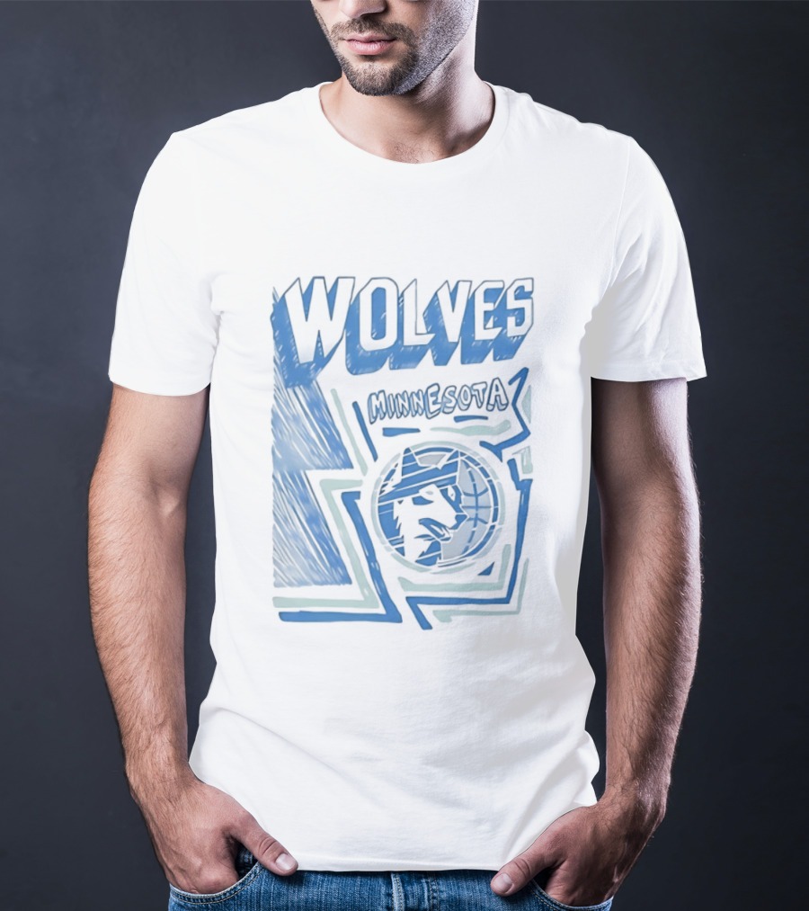 Mitchell Ness Wolves Minnesota Timberwolves Blue T-Shirt
