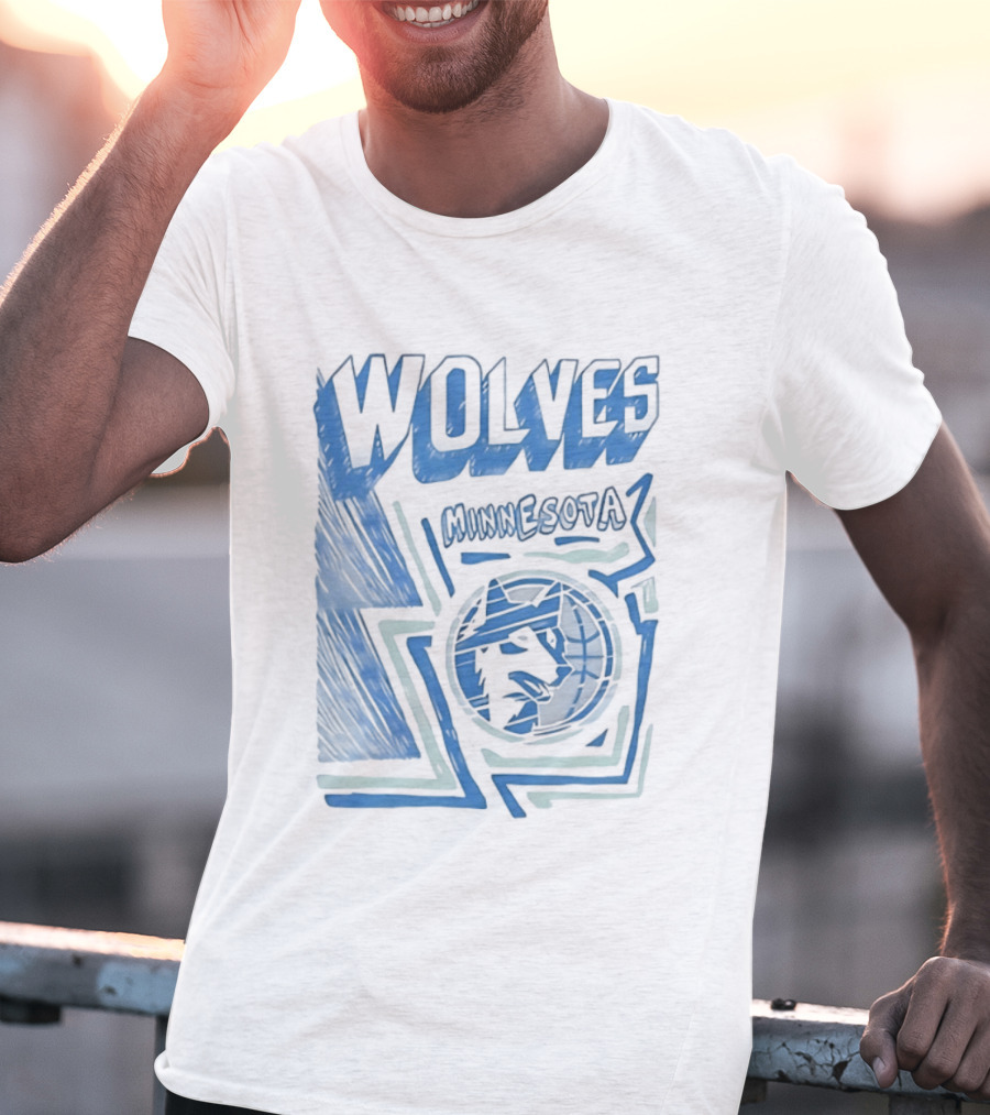 Mitchell Ness Wolves Minnesota Timberwolves Blue T-Shirt
