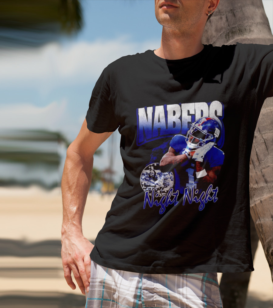 Nabers Night Night Football New York Giants T-Shirt