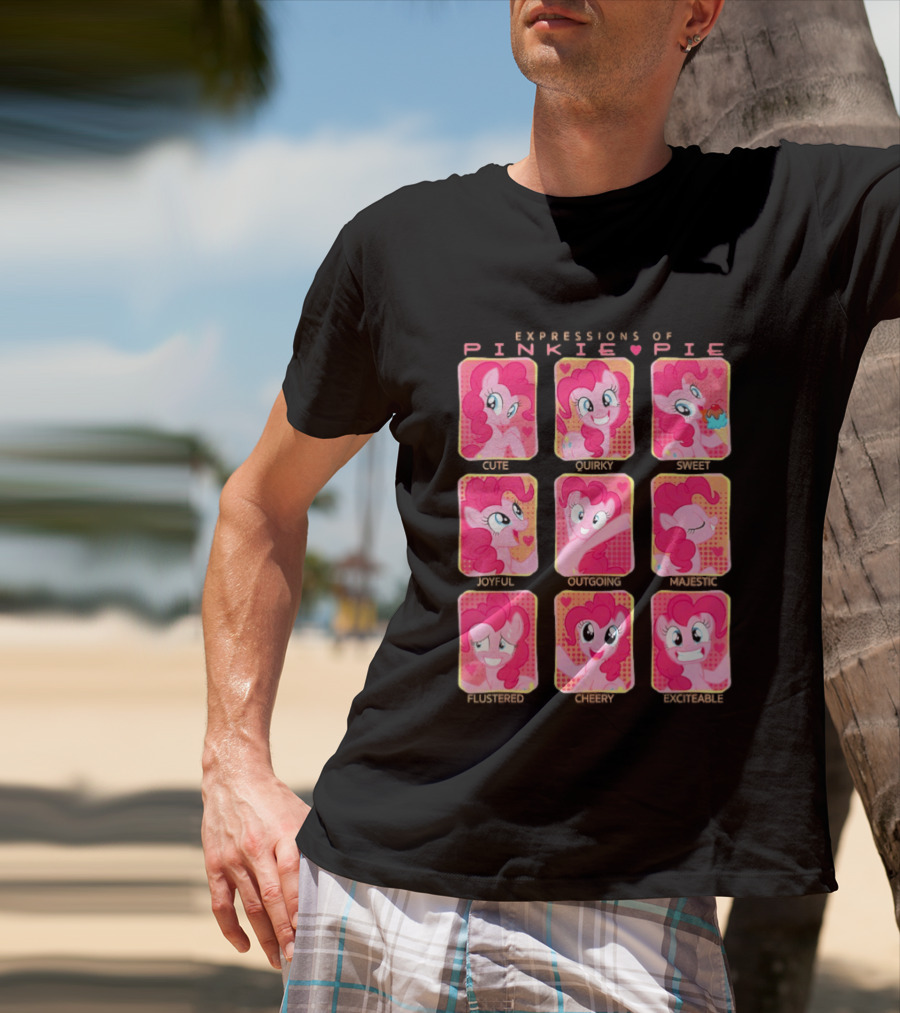 Expressions Of Pinkie Pie My Little Pony Funny Happy Faces T-Shirt