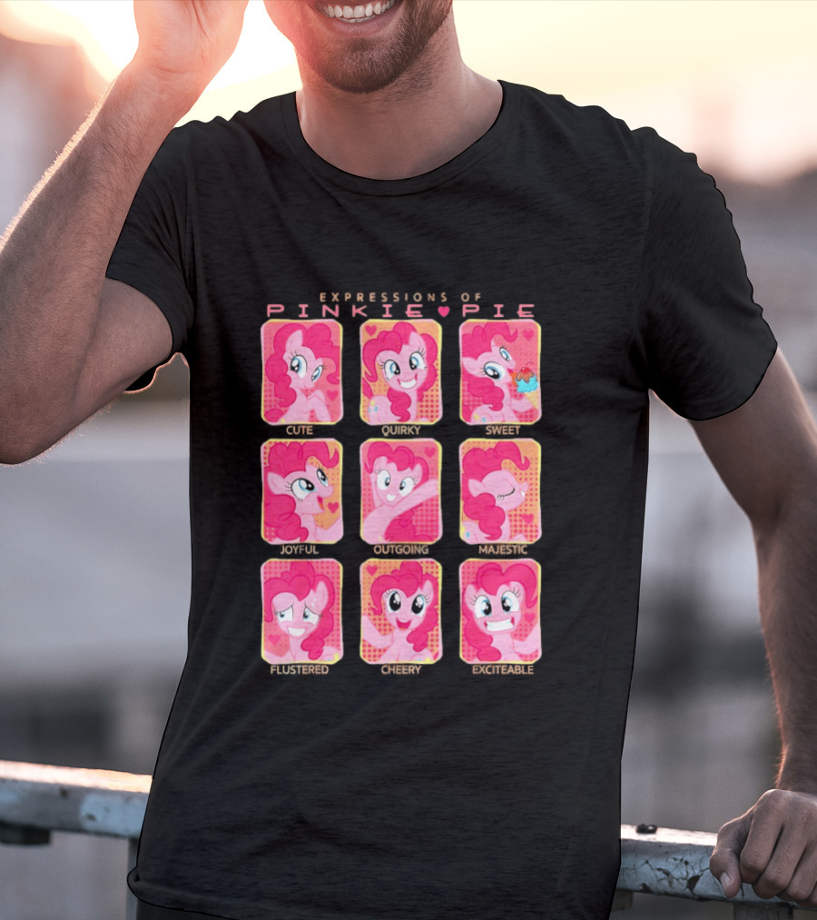 Expressions Of Pinkie Pie My Little Pony Funny Happy Faces T-Shirt