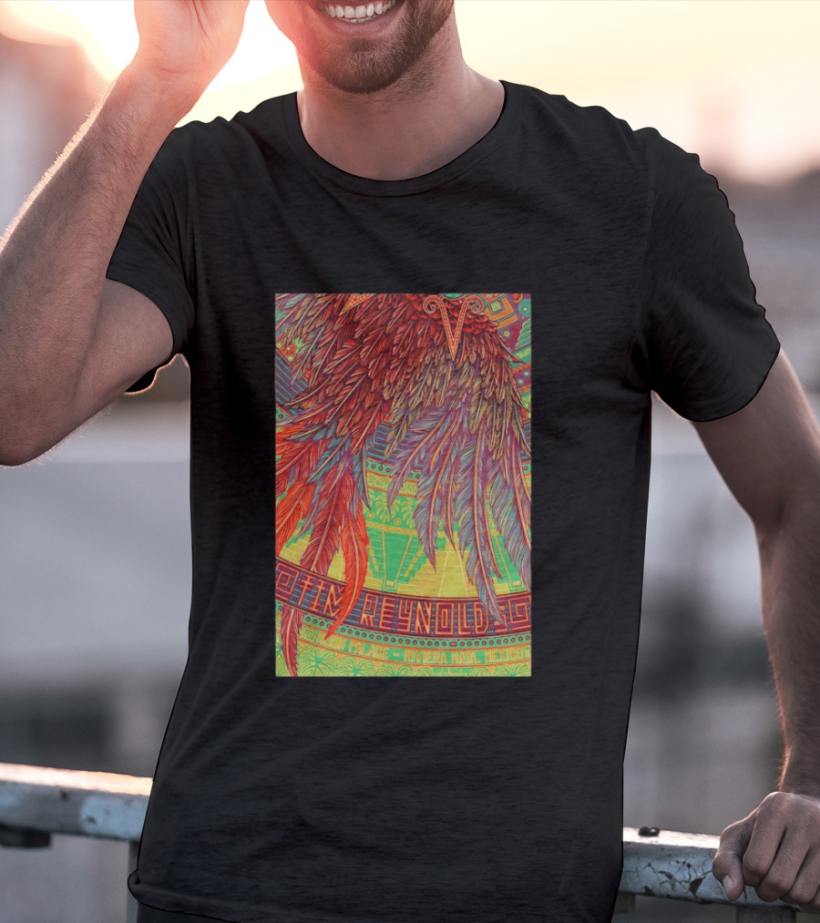 Dave Matthews Band 2026 Mexico Tim Reynolds Vibrant Feather T-Shirt