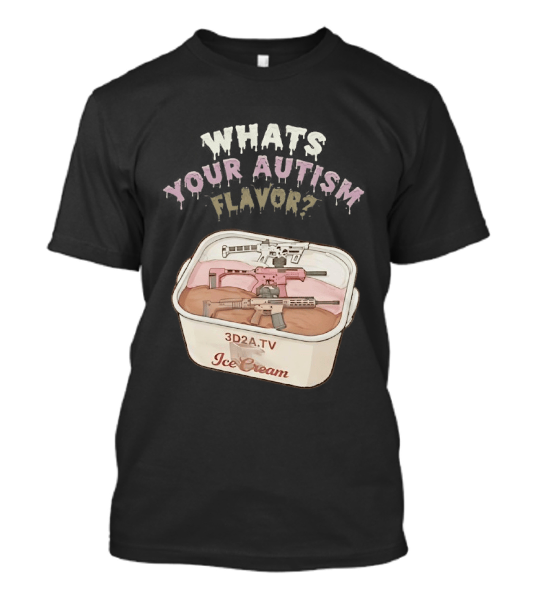 3D2A.TV Ice Cream Whats Your Autism Flavor T-Shirt