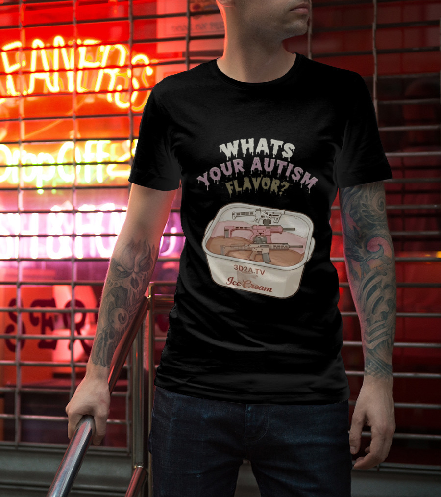 3D2A.TV Ice Cream Whats Your Autism Flavor T-Shirt