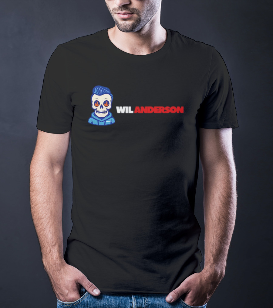 Wil Anderson Blue Haired Skeleton T-Shirt