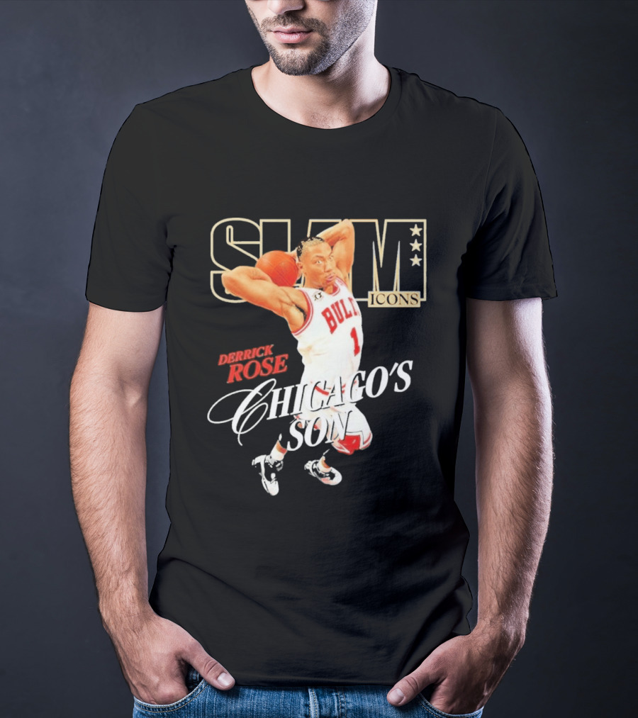 Slam Icons Derrick Rose Bulls Chicago's Son T-Shirt