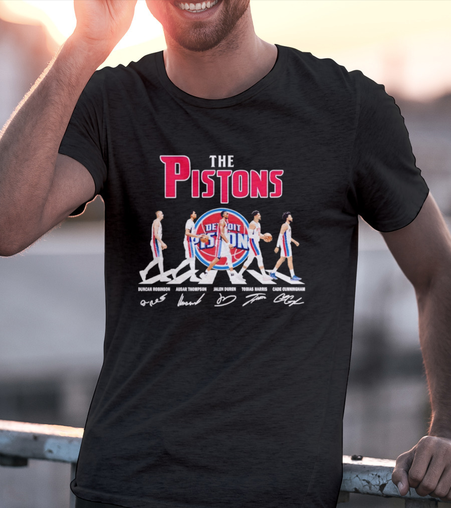 The Pistons Abbey Road Detroit Basketball Signatures T-Shirt