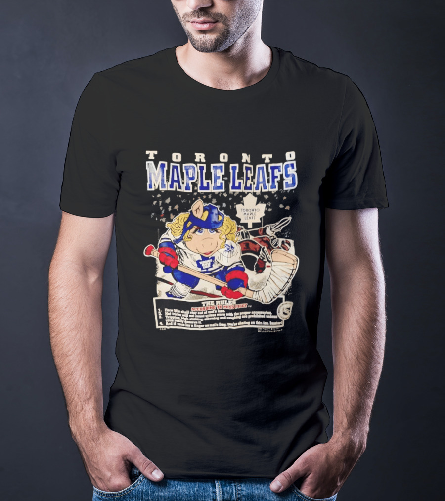 Toronto Maple Leafs Miss Piggy Hockey Collaboration With Iconic Rules And Goalie T-Shirt