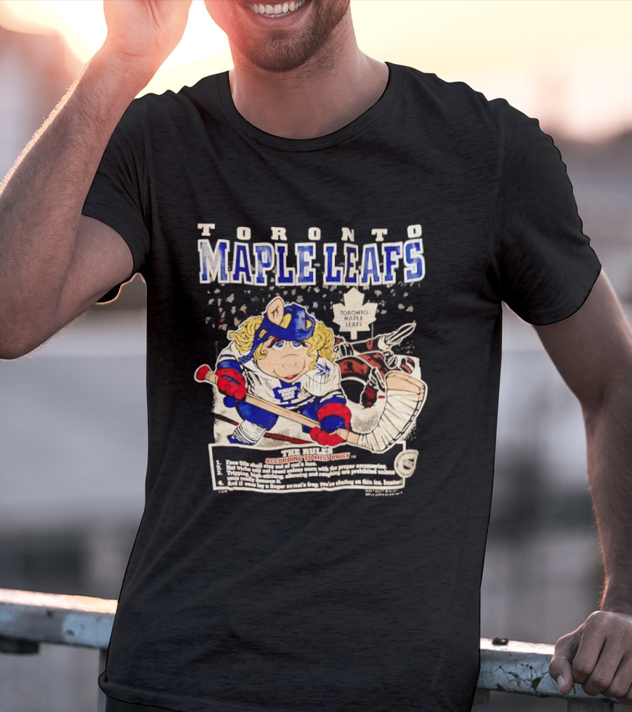 Toronto Maple Leafs Miss Piggy Hockey Collaboration With Iconic Rules And Goalie T-Shirt