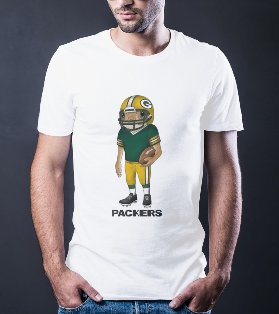 Bad Bunny Green Bay Packers Cartoon Helmet T-Shirt
