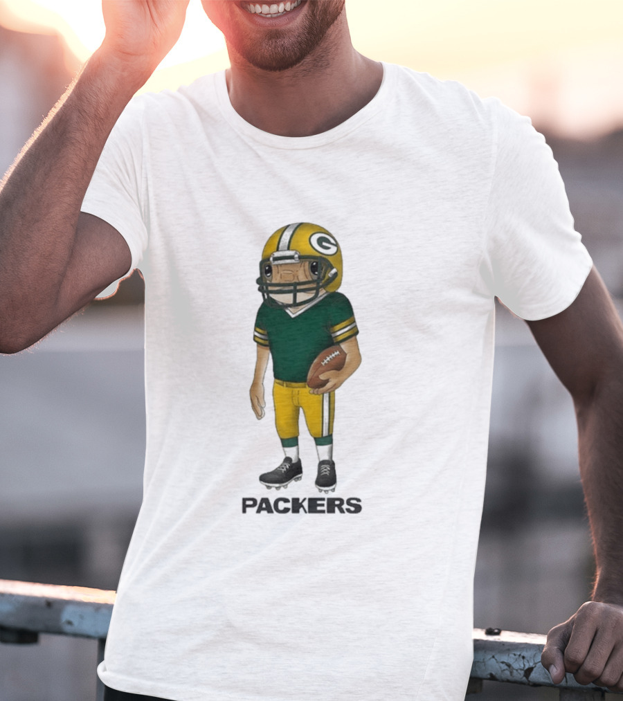 Bad Bunny Green Bay Packers Cartoon Helmet T-Shirt