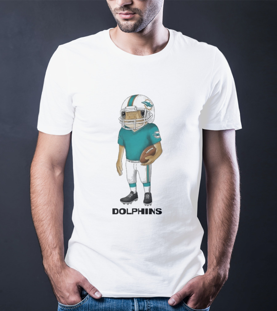Bad Bunny Miami Dolphins Football Helmet Player Concho T-Shirt